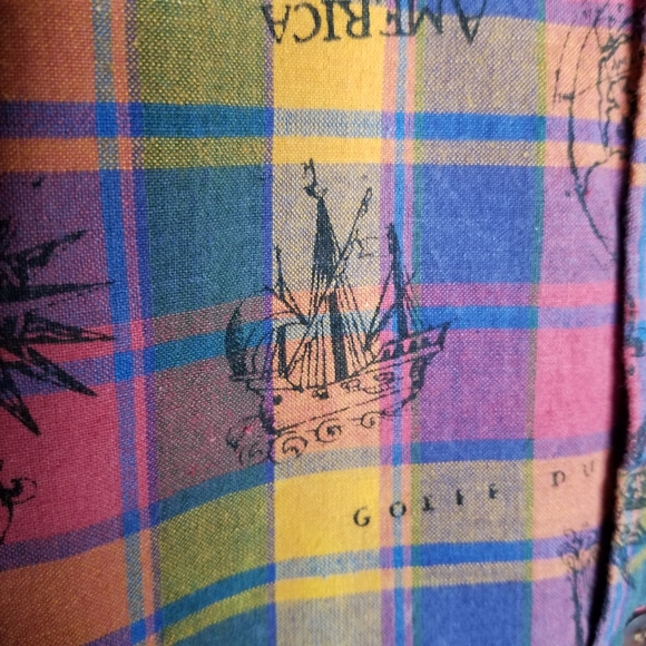 Cambridge Classics EUC L America plaid short-sleeved button-down map shi… - Picture 10 of 11